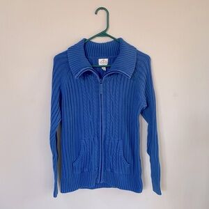 St. John’s Bay Women’s Royal Blue Zip Up Sweater Size Large
